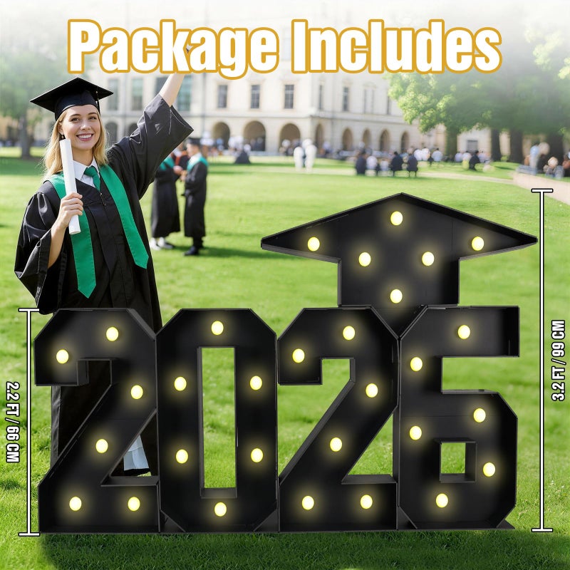 Froova Prom Marquee Letters for 2026 Graduation Decorations Light Up Sign 3FT Large Mosaic Letters Cardboard Pre-Cut Frame for Class of 2026 High School College Grad Prom Party Sign Backdrop Party - Image 5