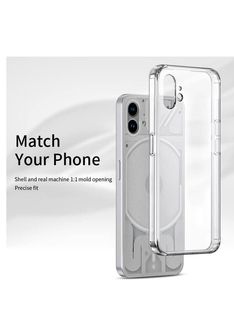 IAF Nothing Phone 1 Case Clear Crystal Shockproof Thin Hybrid Durable Hard PC Back Shell Protective Soft TPU Silicone Bumper Slim Anti Yellow Cover for Nothing Phone (1), HD Clear - Image 3