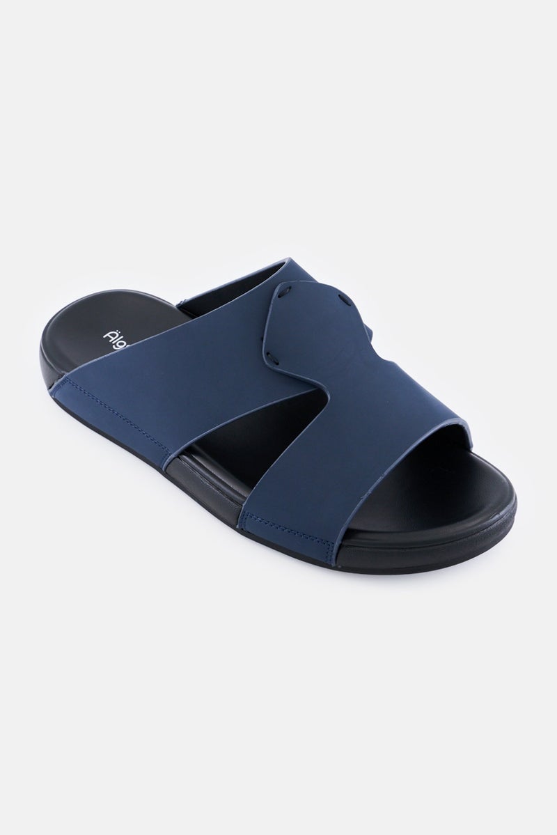 Algspar Men Slip On Arabic Sandals, Navy - Image 1