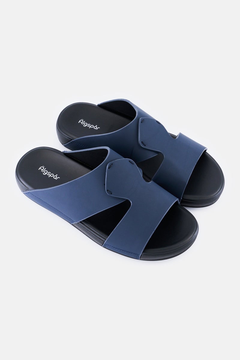 Algspar Men Slip On Arabic Sandals, Navy - Image 2