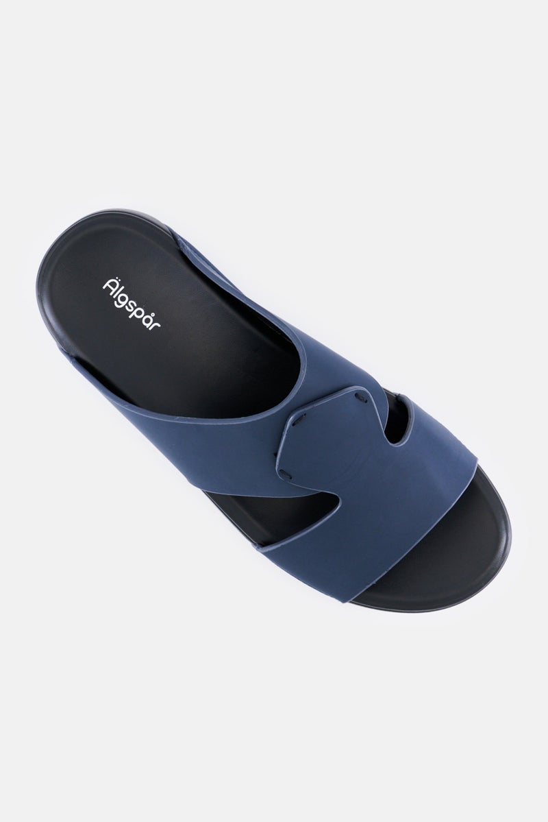 Algspar Men Slip On Arabic Sandals, Navy - Image 4