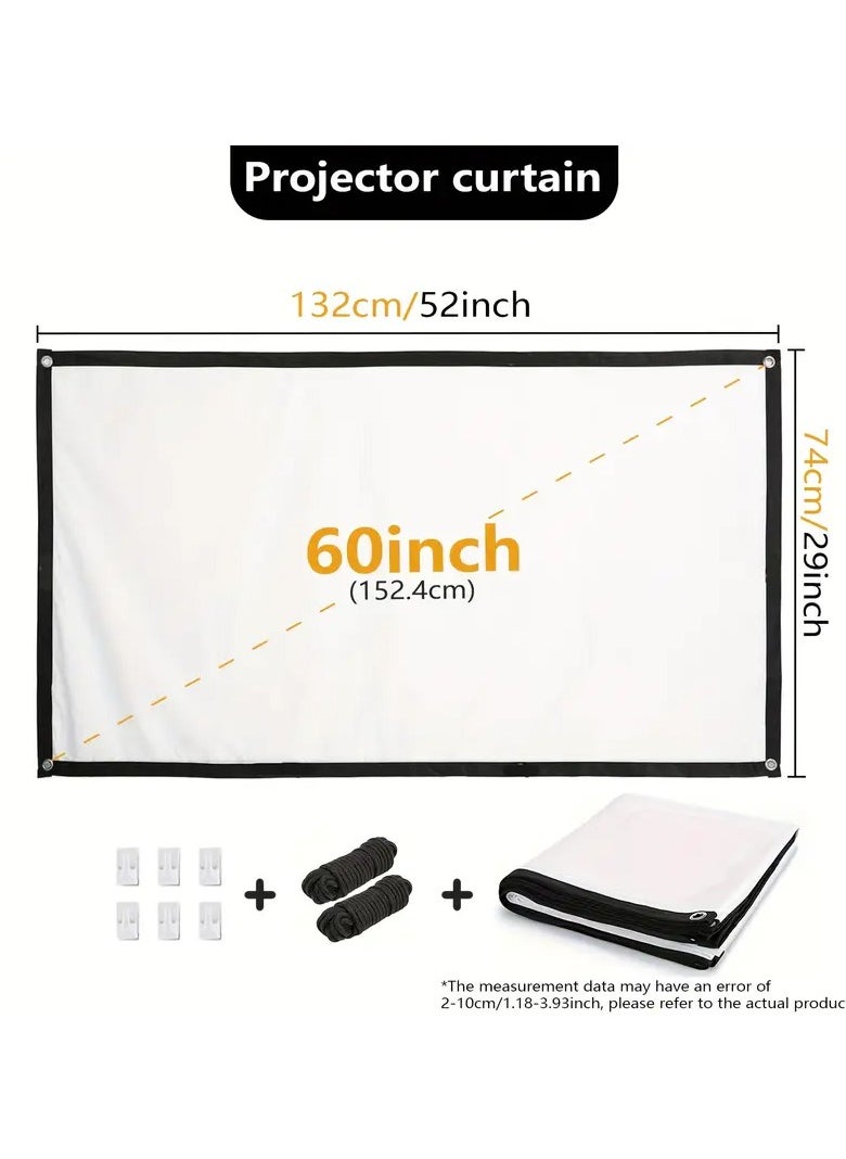 Generic 60-Inch Portable Projector Screen 4K HD 16:9, Foldable  Washable Anti-Wrinkle Projection Screen, Double-Sided Viewing, Outdoor  Indoor Movie Screen for Home Theater, Office, Classroom  - Image 4