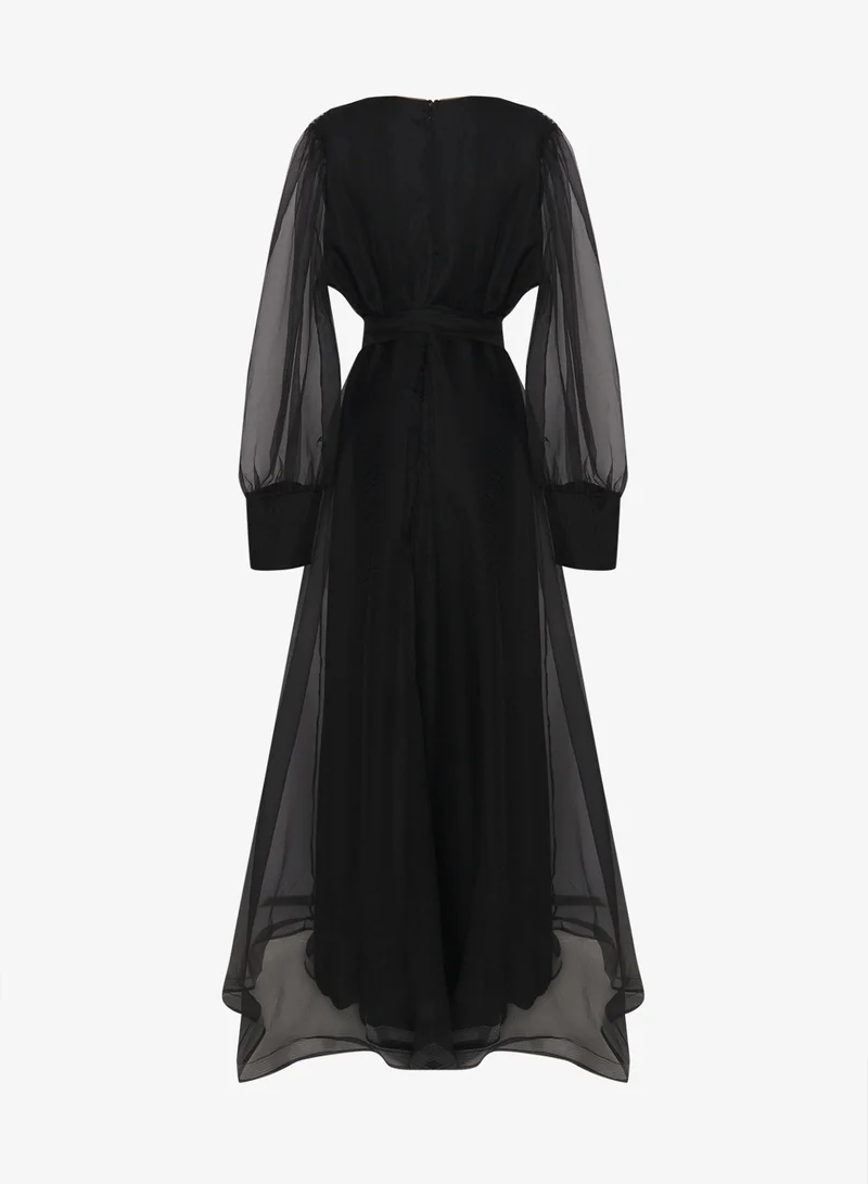 خزانة Plus size A-line Puff Sleeved Dress
