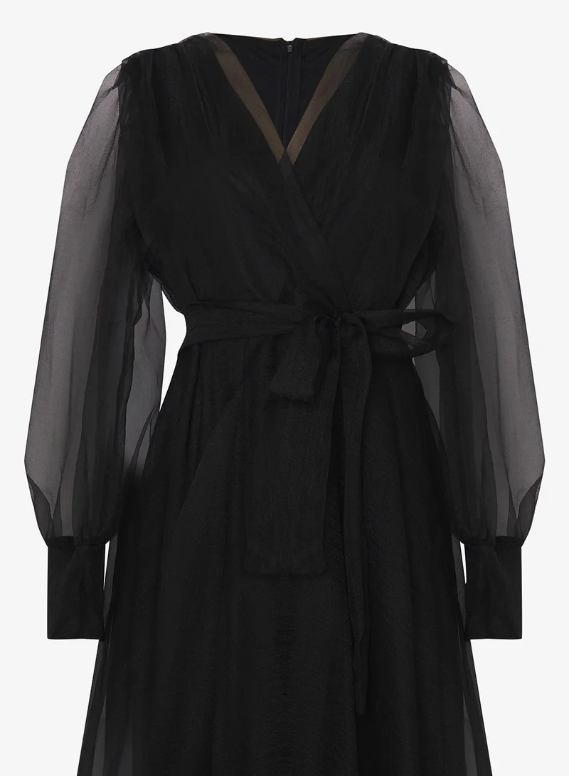 خزانة Plus size A-line Puff Sleeved Dress