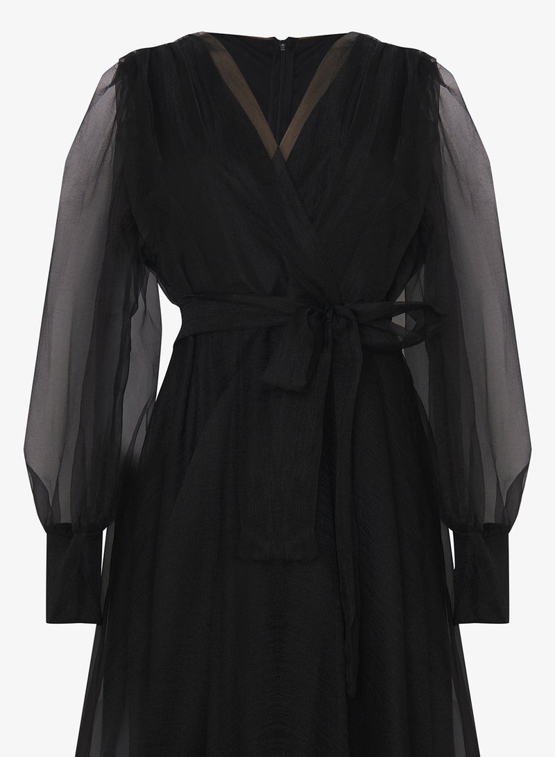 Khizana Plus size A-line Puff Sleeved Dress - Image 3