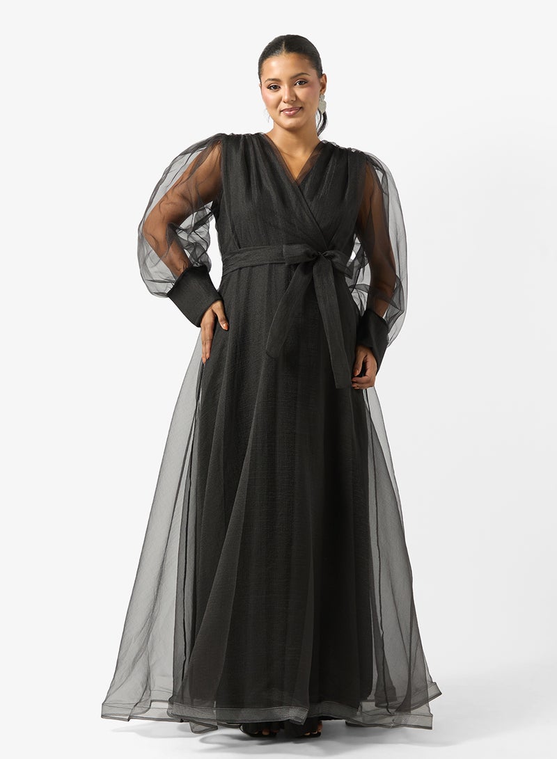 Khizana Plus size A-line Puff Sleeved Dress - Image 4
