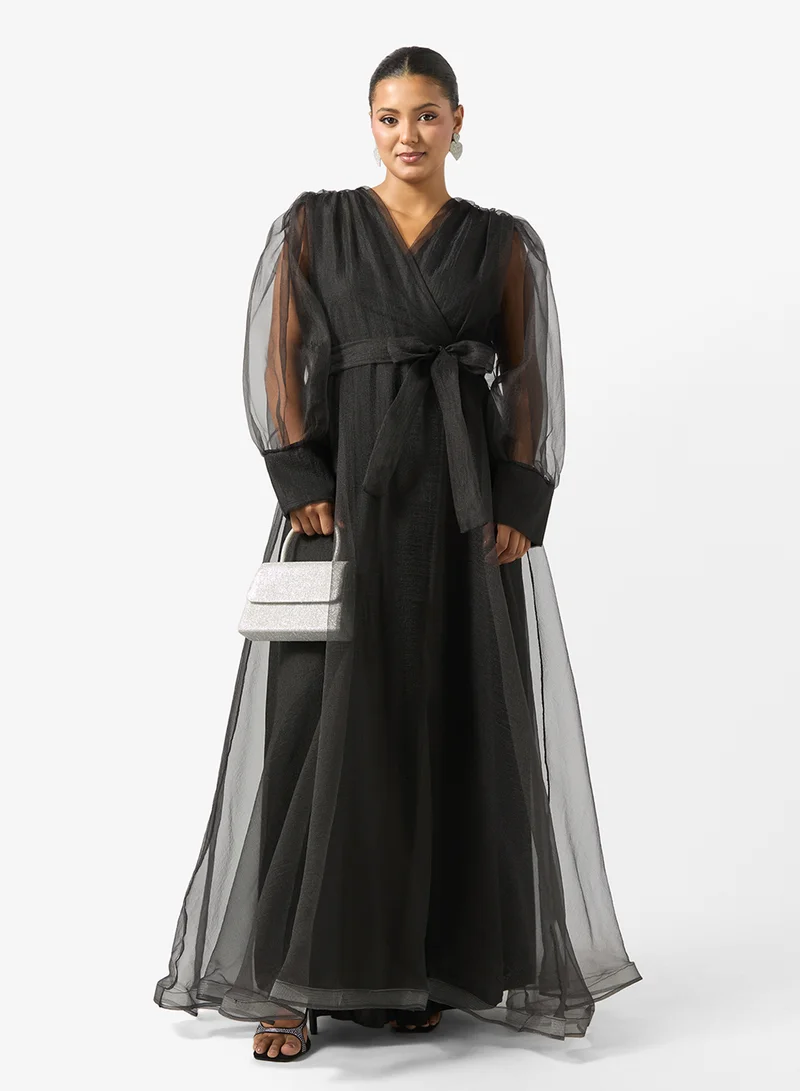 Khizana  Plus size A-line Puff Sleeved Dress for Women | Best Price UAE