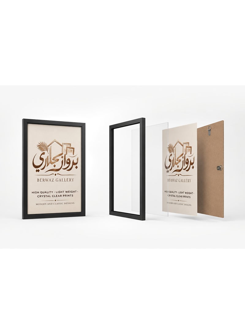 Berwaz Gallery Premium Acrylic Wall Photo Frame - Black - Image 1