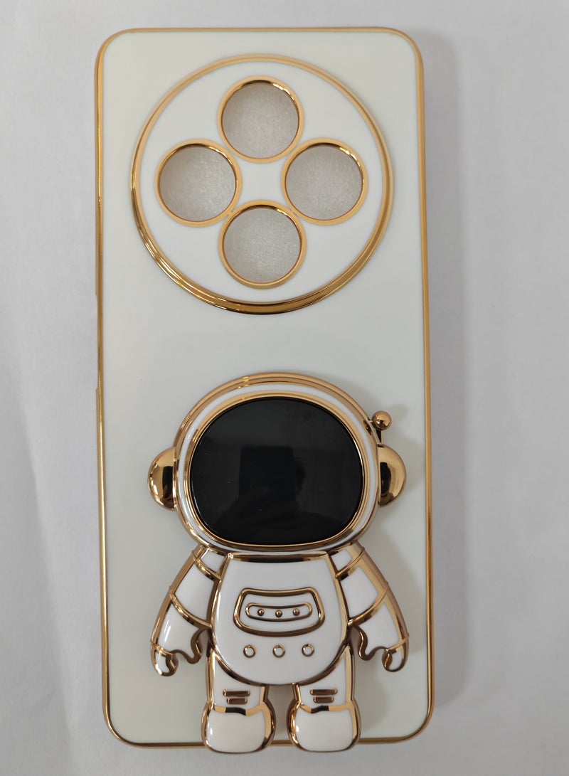 Fankalo Phone Case for Xiaomi Redmi 14C 4G/ Xiaomi Poco C75 4G Silicone Cute Case with Astronaut Stand Slim Plating Protection Shockproof Cover - Image 4