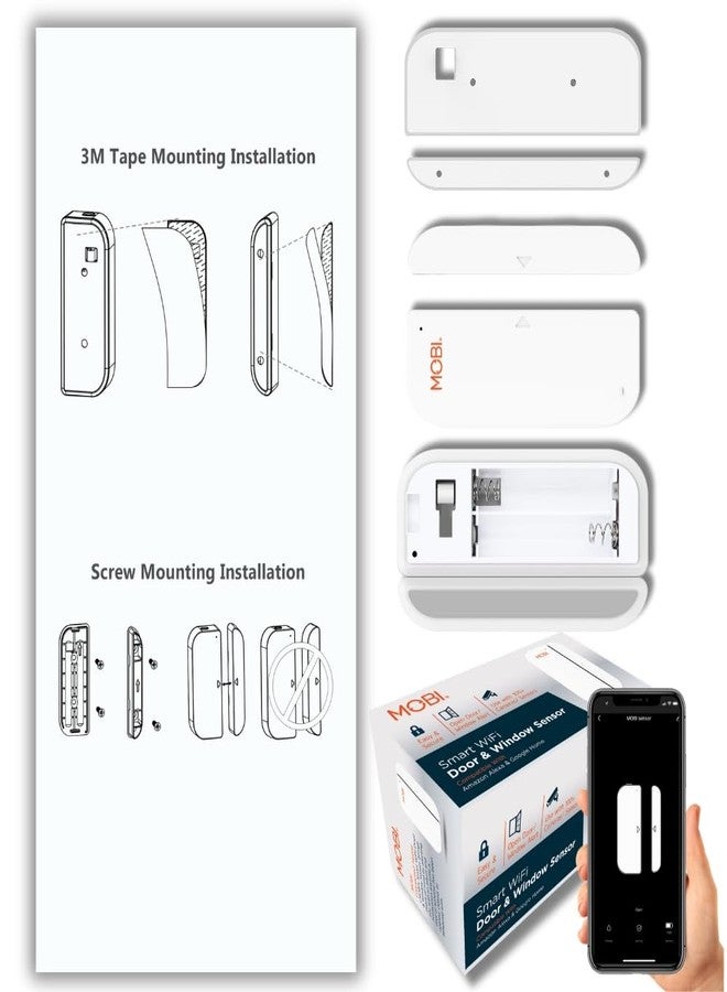 MOBi WiFi Smart Door Window Sensor Alarm, Multipurpose Sensor, Contact Sensor for Home/Office Security, Wireless Door Window Open Detector, APP Remote Notification Compatible with Alexa & Google Assistant - Image 4