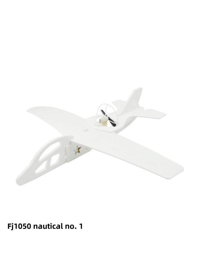 Direct Student Research Aircraft To Learn Outdoor Electric Free Aircraft DIY Rubber Swing Machine Model-Color:"white Hand-thrown Aircraft Plus Color Stickers"  - Image 5