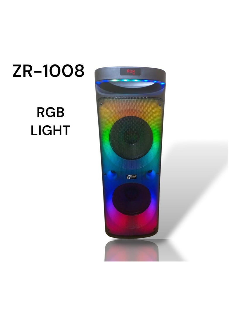 Zero Subwoofer Builtin battery equipped with Bluetooth technology - memory card port - USB port and - mic port - with RGB light  model- ZR-1008  - Image 2