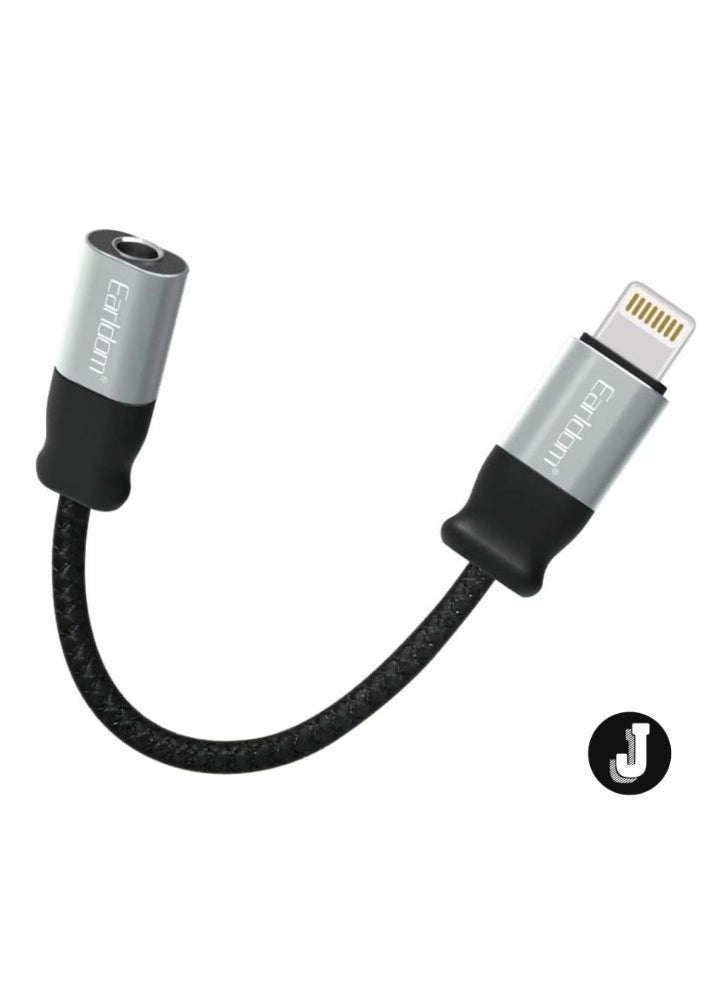 JAJEEK - Premium Lightning to 3.5mm Audio Adapter – Black, Compatible with iPhone, Supports Headphones & AUX Cables - Image 1