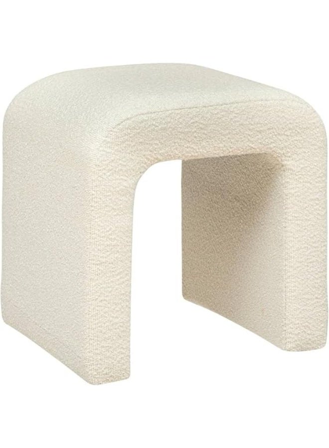 Floor cushion made of white bouclé fabric - 41 x 35.5 x 43 cm, Scandinavian style - extra seating for the living room or bedroom - Image 1