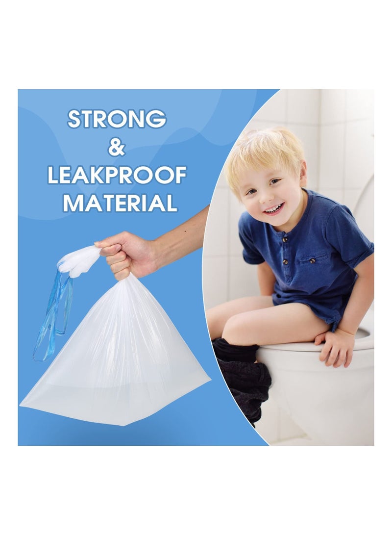 50 Pcs Potty Bags for Portable Toilet Universal Potty Chair Liners with Drawstring 17"x19" Potty Liners Disposable Training Toilet Seat Cleaning Bags for Kids Toddlers Adults Pets Outdoors - Image 4
