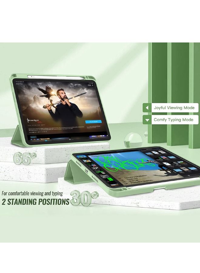 iPad Pro 11 Inch Case 2022(4th Gen)/2021(3rd Gen)/2020(2nd Gen) with Pencil Holder,Smart iPad Case, Support Touch ID and Auto Wake/Sleep, with Auto 2nd Gen Pencil Charging (Green) - Image 4