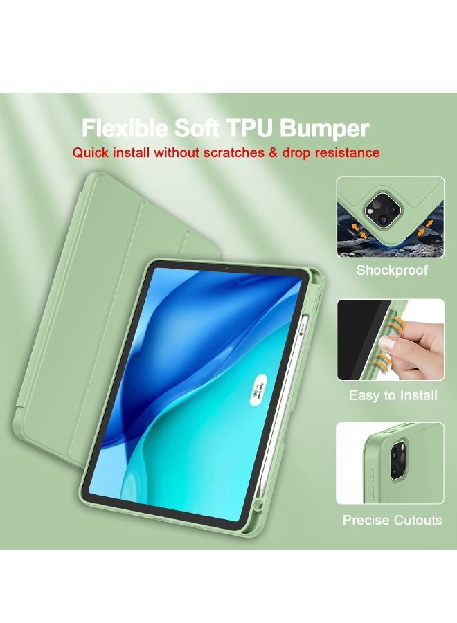 iPad Pro 11 Inch Case 2022(4th Gen)/2021(3rd Gen)/2020(2nd Gen) with Pencil Holder,Smart iPad Case, Support Touch ID and Auto Wake/Sleep, with Auto 2nd Gen Pencil Charging (Green) - Image 5