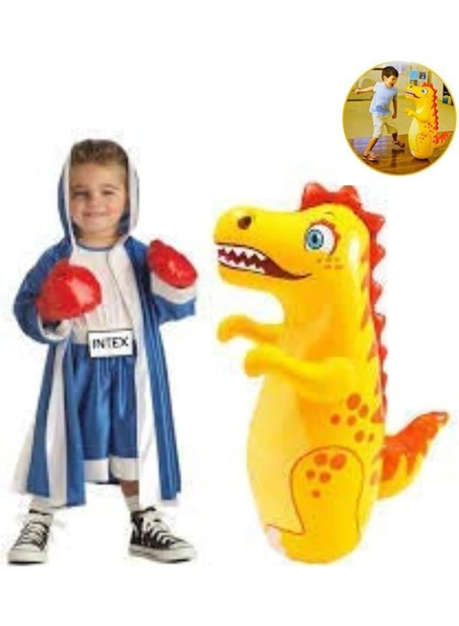 Zain KIDZYMON Bop Bag Hit me Toys for Kids, Punching Bag for Kids, hit me Toys Large Size 98 CM, Pack of 1 (Tiger, Dinosaur or Dolphin Shape) - Image 2