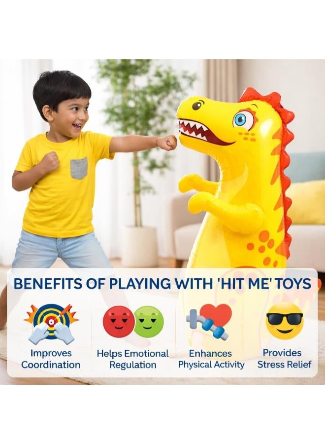 Zain KIDZYMON Bop Bag Hit me Toys for Kids, Punching Bag for Kids, hit me Toys Large Size 98 CM, Pack of 1 (Tiger, Dinosaur or Dolphin Shape) - Image 1