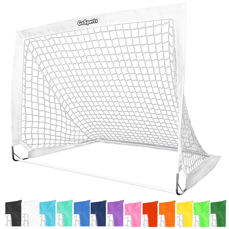 GoSports Team Tone 4 ft x 3 ft Portable Soccer Goal for Kids Pop Up Net for Backyard White - Image 2