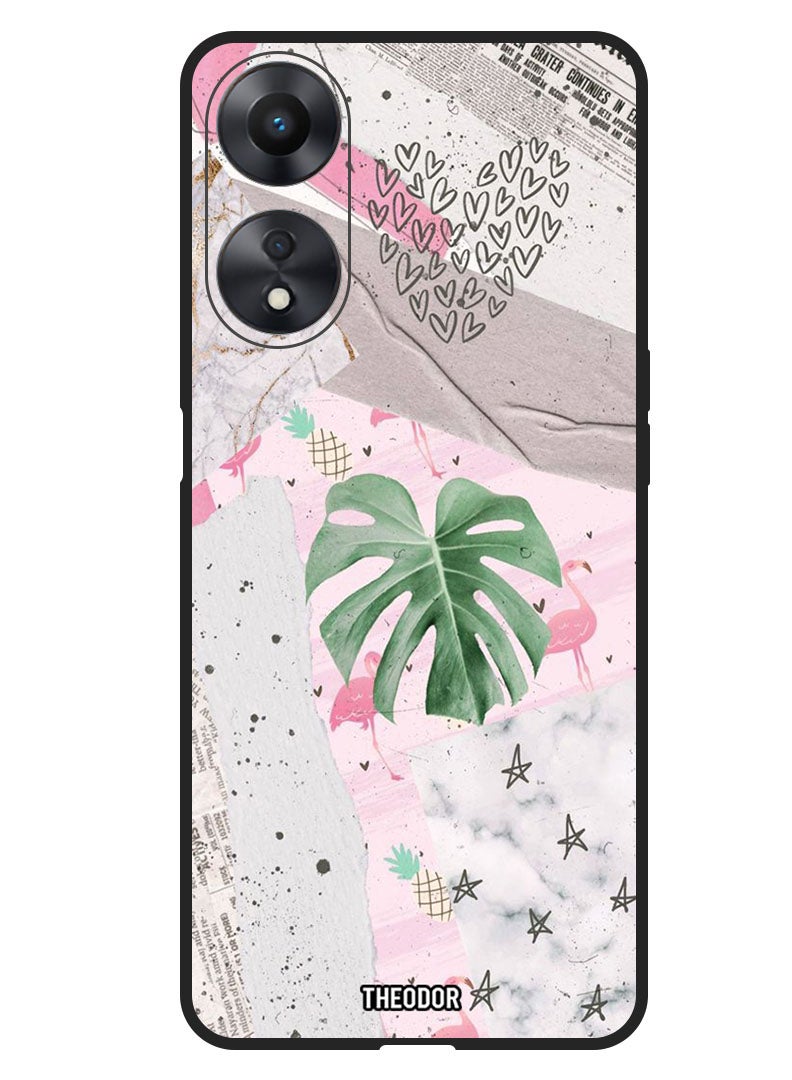 Theodor Protective Case Anti Scratch Shock Proof Bumper Cover For Oppo A98 Heart Leaves - Image 1