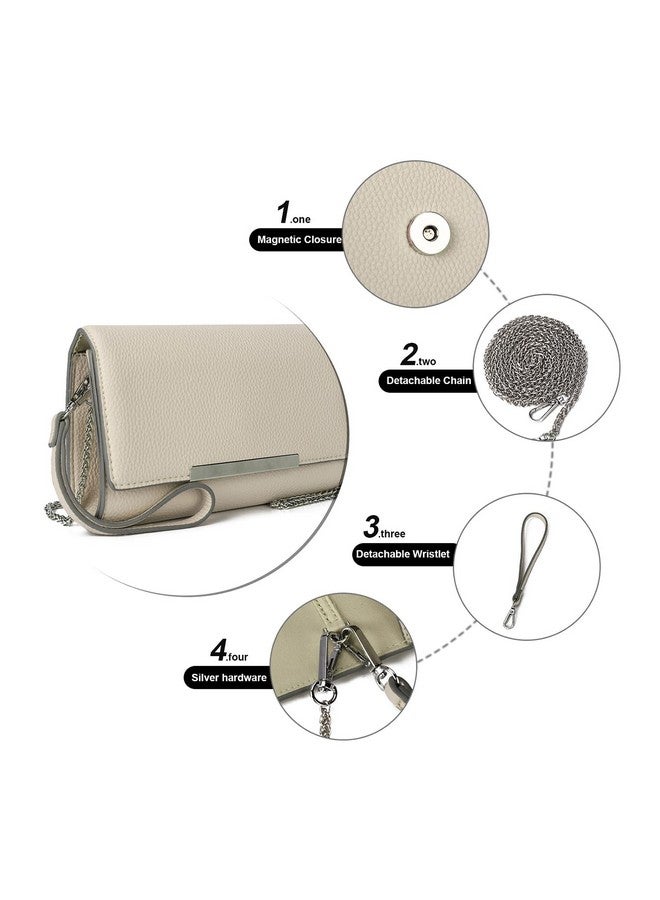 AFKOMST Small Clutch Purses For Women Summer Crossbody Bags And Straw Wristlet Handbags With Chain Strap - Image 4
