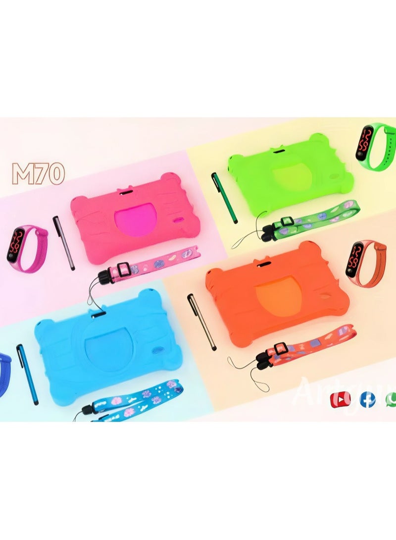 ريبنيو جهاز لوحي للأطفال M70، شاشة عالية الدقة 7 بوصات، كاميرا مزدوجة، نظام أندرويد 7.0، سعة تخزين 8 جيجابايت، بطارية 3000 مللي أمبير/ساعة، يدعم لغات متعددة (اخضر) - Image 3