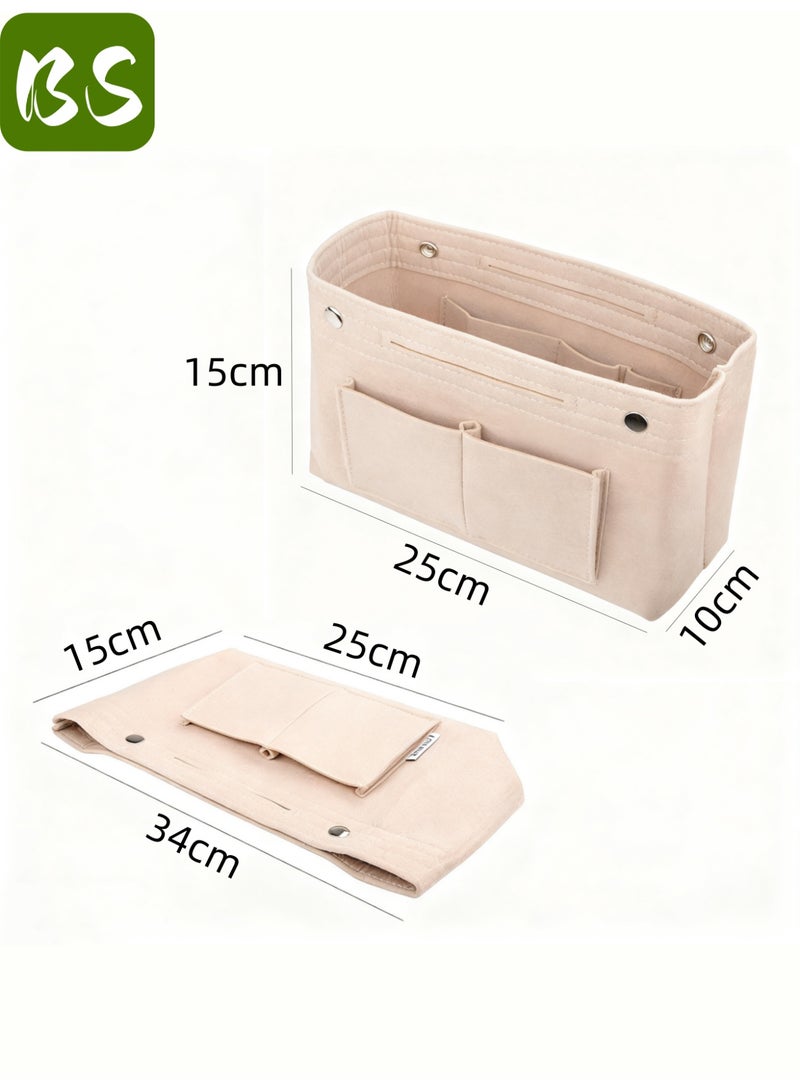 بي إس حقيبة متعددة الاستخدامات من اللباد | بطانة لتنظيم حقائب اليد النسائية | حقيبة تخزين من اللباد | مساحات تخزين متعددة لتصميم منظم، وداعًا للفوضى | خامة لباد عالية الجودة، خفيفة الوزن، وتوفر حماية داخلية | تصميم صغير يناسب جميع أنواع حقائب اليد - Image 2