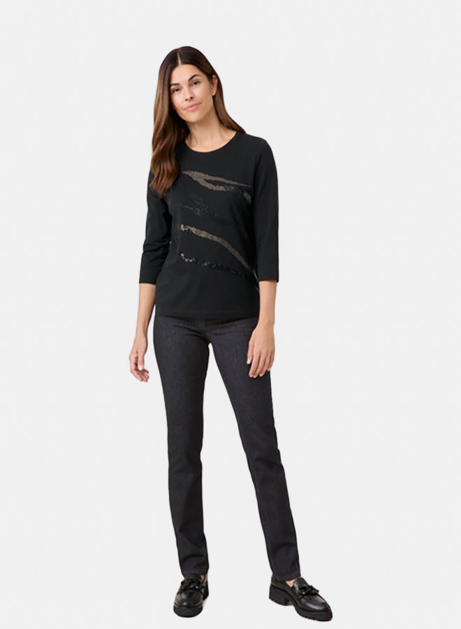 GERRY WEBER 3/4-Sleeve Top With A Decorative Front  - Image 2
