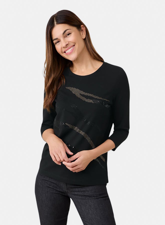 GERRY WEBER 3/4-Sleeve Top With A Decorative Front  - Image 1
