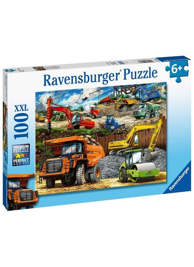 Ravensburger - Construction Vehicles 100 Piece Jigsaw Puzzle For Kids 12973 Every Piece Is Unique Pieces Fit Together Perfectly - Image 1