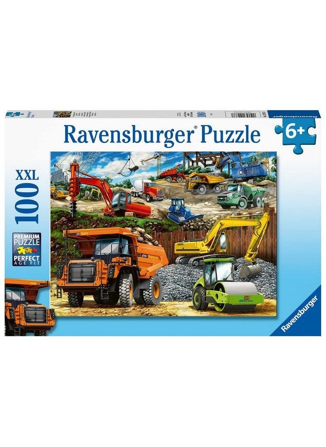Ravensburger - Construction Vehicles 100 Piece Jigsaw Puzzle For Kids 12973 Every Piece Is Unique Pieces Fit Together Perfectly - Image 1