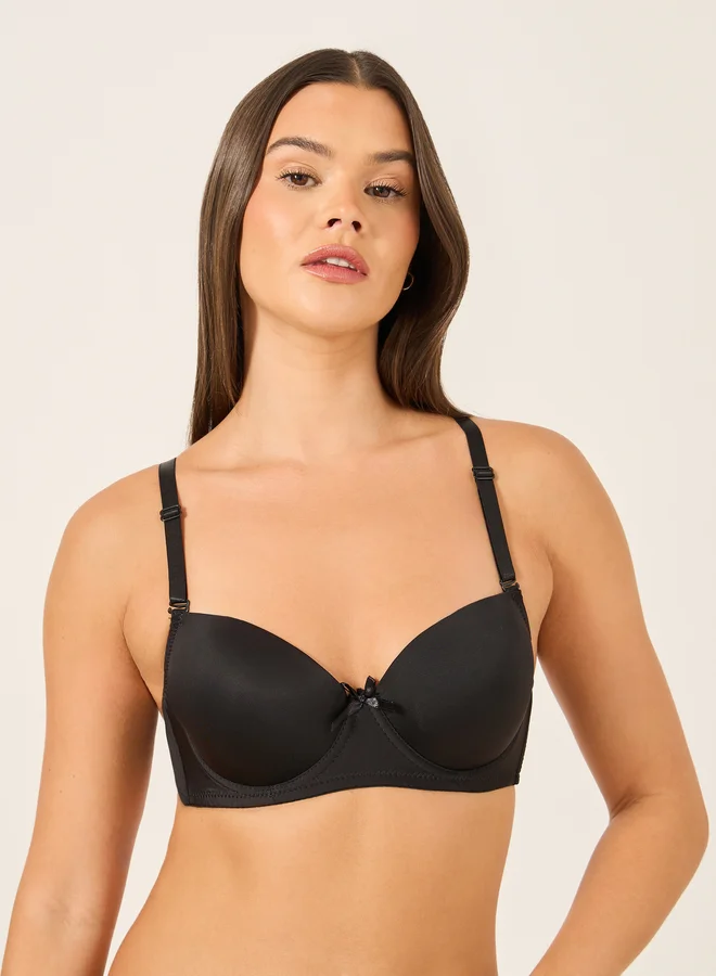 Take Two Take Two Solid Padded Wired Bra and Bikini Briefs Set