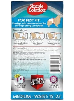 Simple Solution True Fit Disposable Dog Diapers For Female Dogs Super Absorbent With Wetness Indicator Multi Color Medium Waist 15 23 In 30 Count  - Image 2