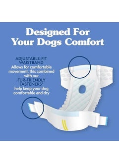 Simple Solution True Fit Disposable Dog Diapers For Female Dogs Super Absorbent With Wetness Indicator Multi Color Medium Waist 15 23 In 30 Count  - Image 4
