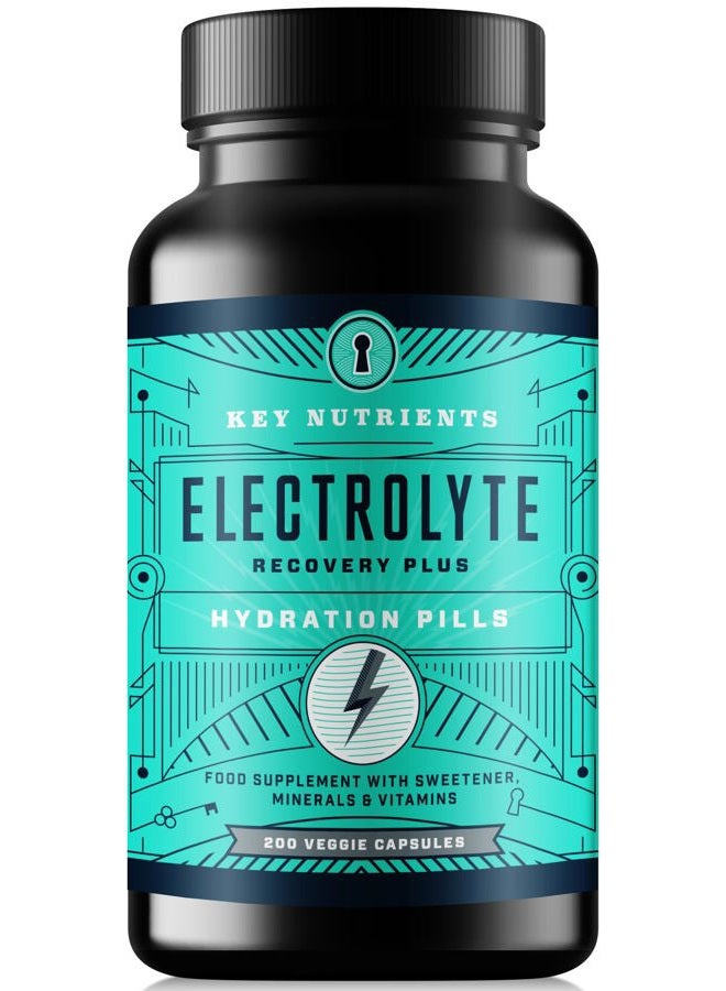 KEY NUTRIENTS Electrolyte Tablets, 200 Capsules, Salt for Dehydration, Fasting Electrolytes- Salt Pills with Electrolytes, No Sugar, Gluten Free Hydration Tablets Made in USA - Image 1