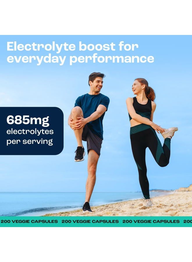KEY NUTRIENTS Electrolyte Tablets, 200 Capsules, Salt for Dehydration, Fasting Electrolytes- Salt Pills with Electrolytes, No Sugar, Gluten Free Hydration Tablets Made in USA - Image 5
