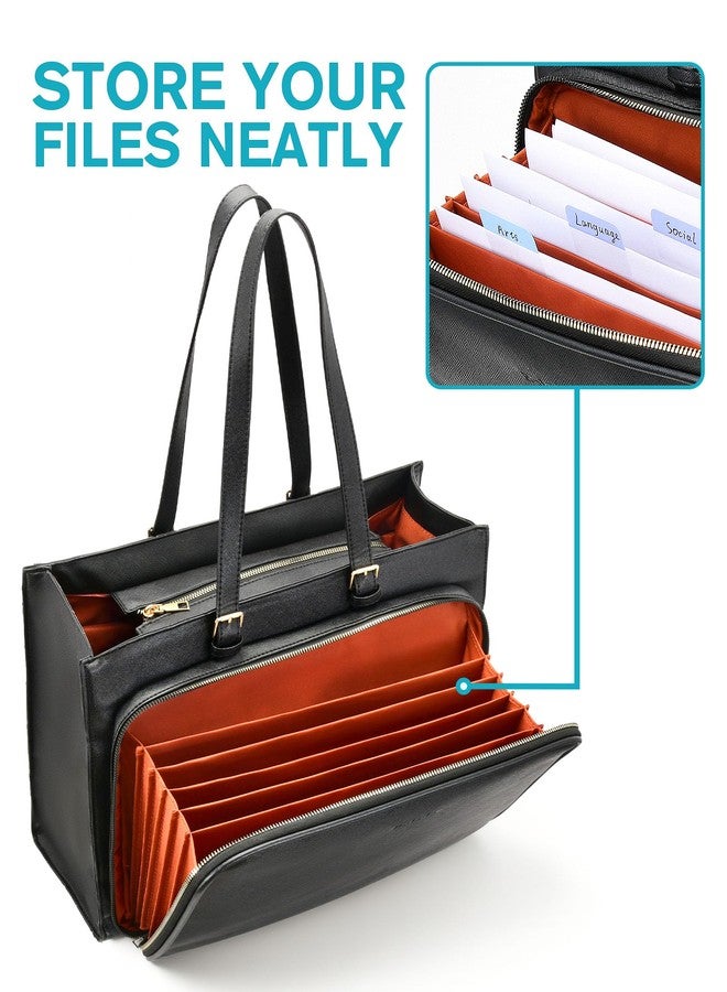 Bulado Teacher Tote Bag with Accordion File Pocket, Large Teacher Work Tote Bag for Women, Waterproof, Fits 15.6" Laptop - Image 2