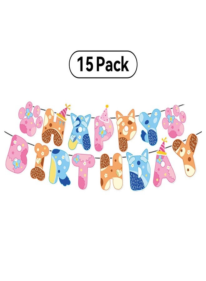 BOBORAT Blue Dog Birthday Decoration Set, Cartoon Animal Happy Birthday Banner, Party Supplies with Banner, Hanging Swirl, Honeycomb - Image 5
