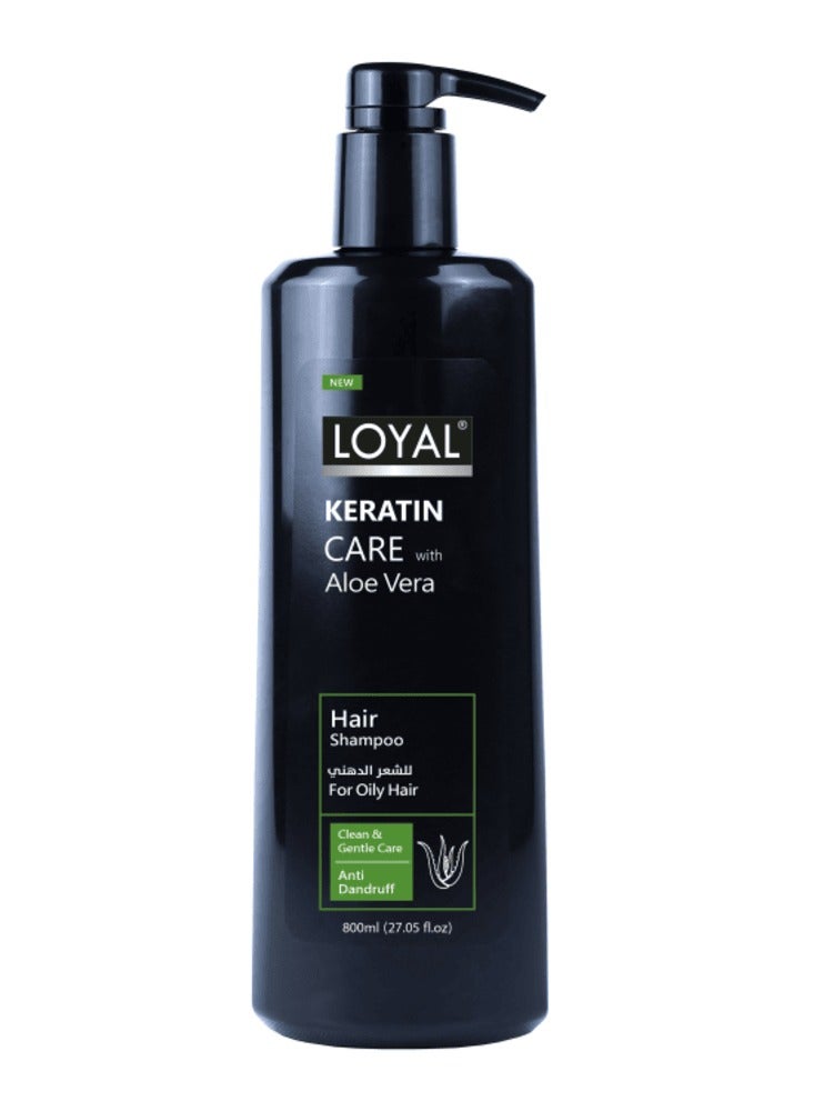 loyal شامبو كيراتين للعناية بالشعر مع الألوة فيرا للشعر الدهني 800 مل
