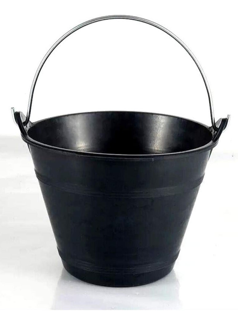 RACO Construction PVC Plastic Light Weight Bucket for all Indoor and Outdoor Jobs - Black & Yellow (BLACK) - Image 1