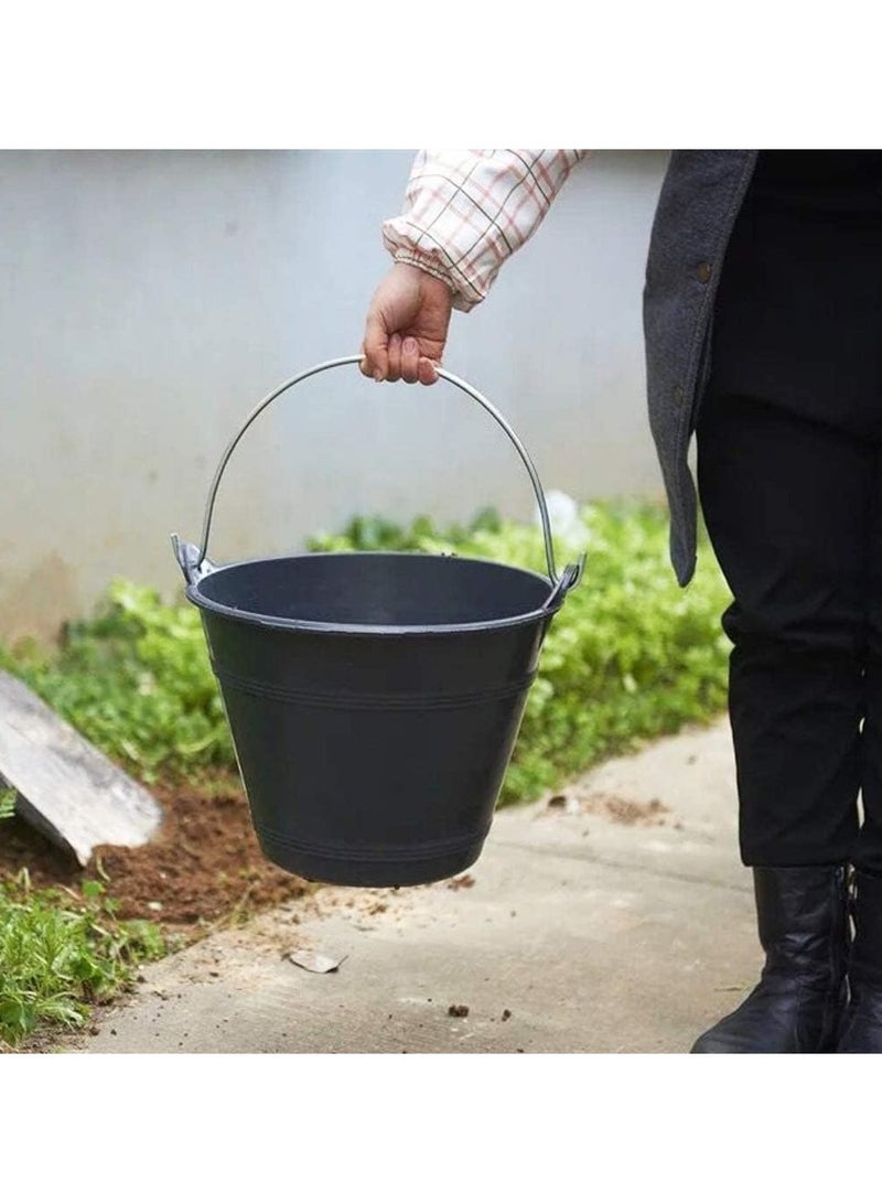 RACO Construction PVC Plastic Light Weight Bucket for all Indoor and Outdoor Jobs - Black & Yellow (BLACK) - Image 2