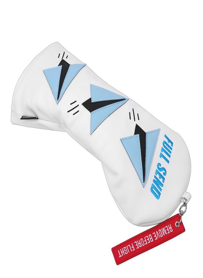 SHABIER White Golf Driver Headcover with Blue Airplane Design for Golf Driver Club - Image 4