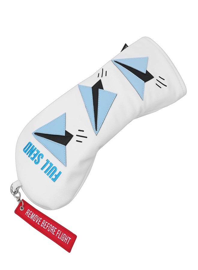 SHABIER White Golf Driver Headcover with Blue Airplane Design for Golf Driver Club - Image 5