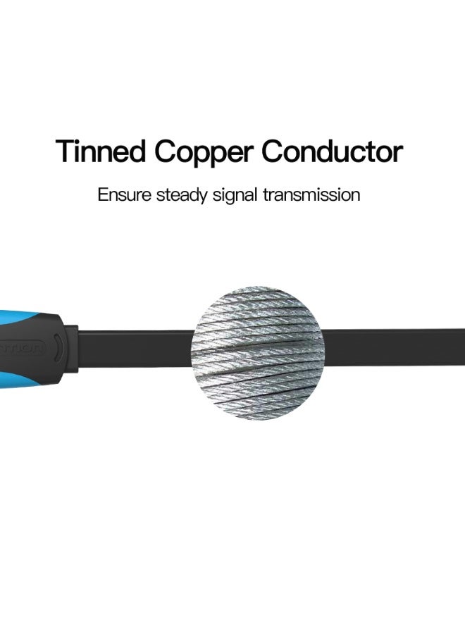 VENTION Flat USB2.0 A Male to Mini 5 Pin Male Cable 0.25M Black Model - Image 5