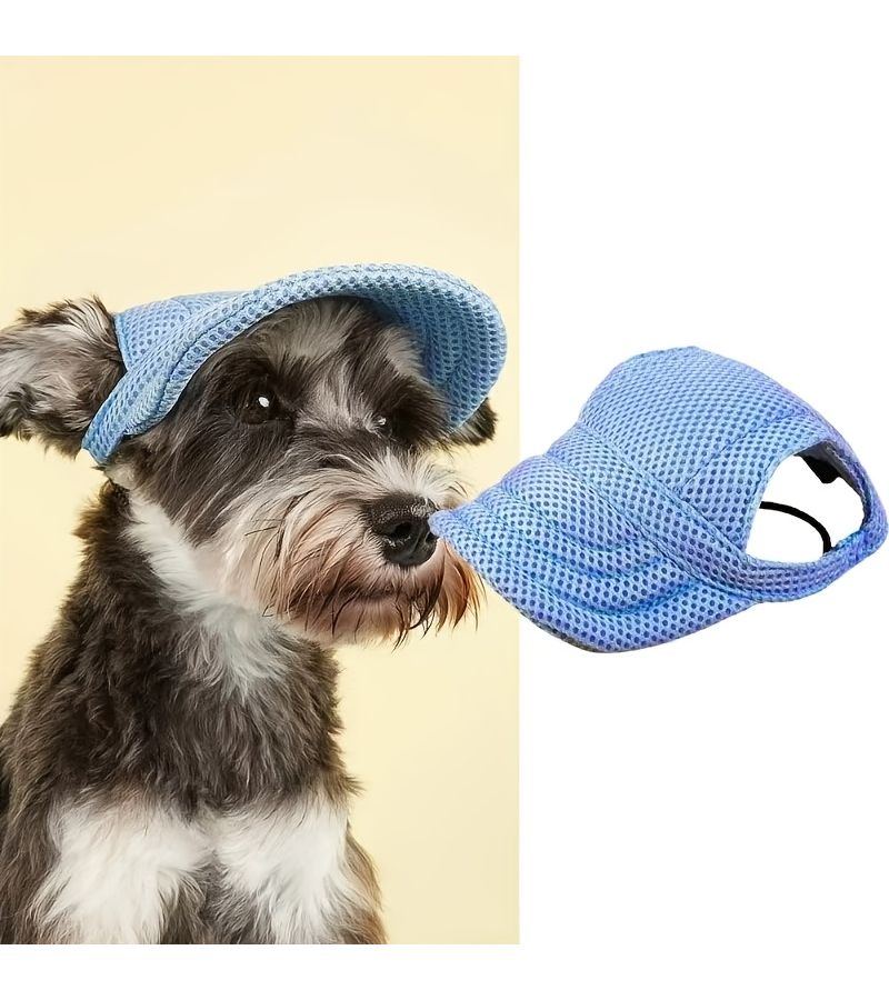 Breathable Red Mesh Sun Hat for Dogs UV Protection Casual Style Outdoor Use - Image 5