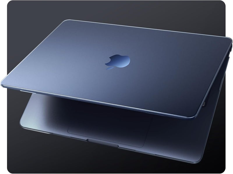 Eoocoo Case Compatible for Macbook Air 13.6 inch M5 M4 M3 M2 A3449 A3240 A3113 A2681,2026 2025-2022 Release,[Ultra-thin] Translucent Matte Protective Hard Shell Cover,Original Texture-Midnight Clear - Image 1
