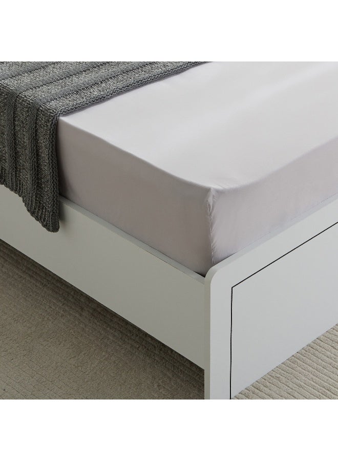 Home Box Purely-percale 300TC Single Fitted Sheet 90 x 200 x 36 cm - Image 1