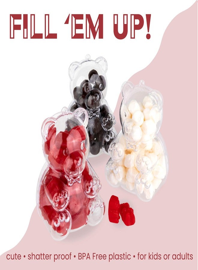 Hammont Clear Fillable Christmas Ornaments – Large Bear Shaped Reusable Holiday Candy Gift Box for Tree Décor, Candy, Crafts & Party Favors (9 Pack - Image 3