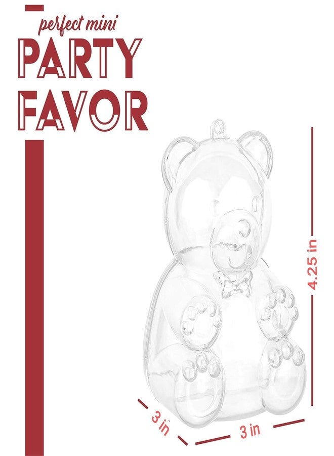 Hammont Clear Fillable Christmas Ornaments – Large Bear Shaped Reusable Holiday Candy Gift Box for Tree Décor, Candy, Crafts & Party Favors (9 Pack - Image 2